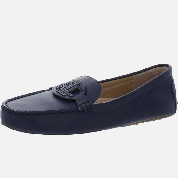 Lauren Ralph Lauren Shoes - Lauren Ralph Lauren Loafers Navy Blue Logo Brynn Soft Nappa Driving NWB Size 9.5